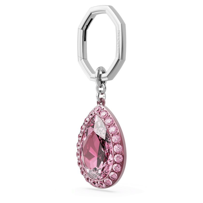 swarovski key ring  pear cut  pink