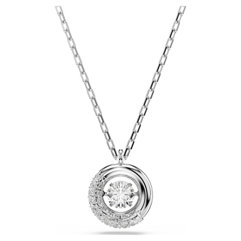 swarovski dextera pendant round cut white rhodium plated
