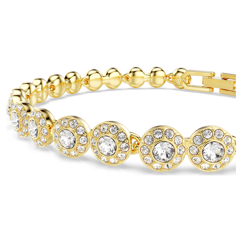 swarovski una angelic set  round cut  white  gold tone plated