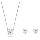swarovski attract set heart white rhodium plated