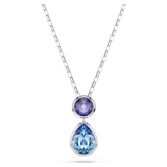 swarovski chroma pendant  mixed cuts  multicolored  rhodium plated