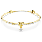 swarovski lifelong bangle  round cut  heart  white  gold tone plated