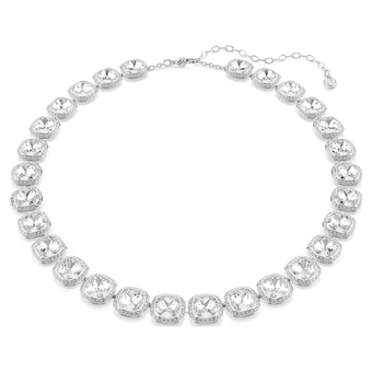 swarovski una angelic necklace  cushion cut  white  rhodium plated