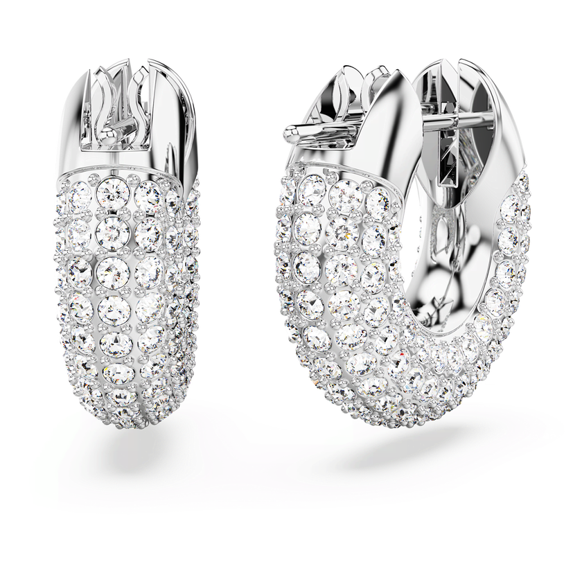 swarovski dextera hoop earrings  pav  crystal  rhodium plated