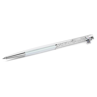 swarovski crystalline ballpoint pen  white lacquered  chrome plated