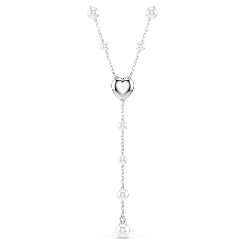 ariana grande x swarovski y necklace  mixed cuts  heart  white  rhodium plated