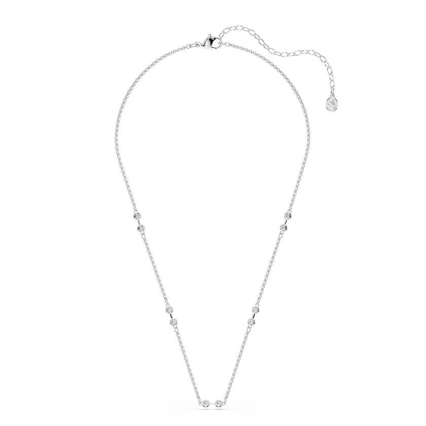 swarovski remix necklace  round cut  white  gold tone plated