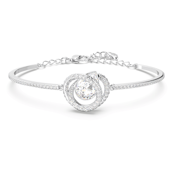swarovski generation bangle  white  rhodium plated