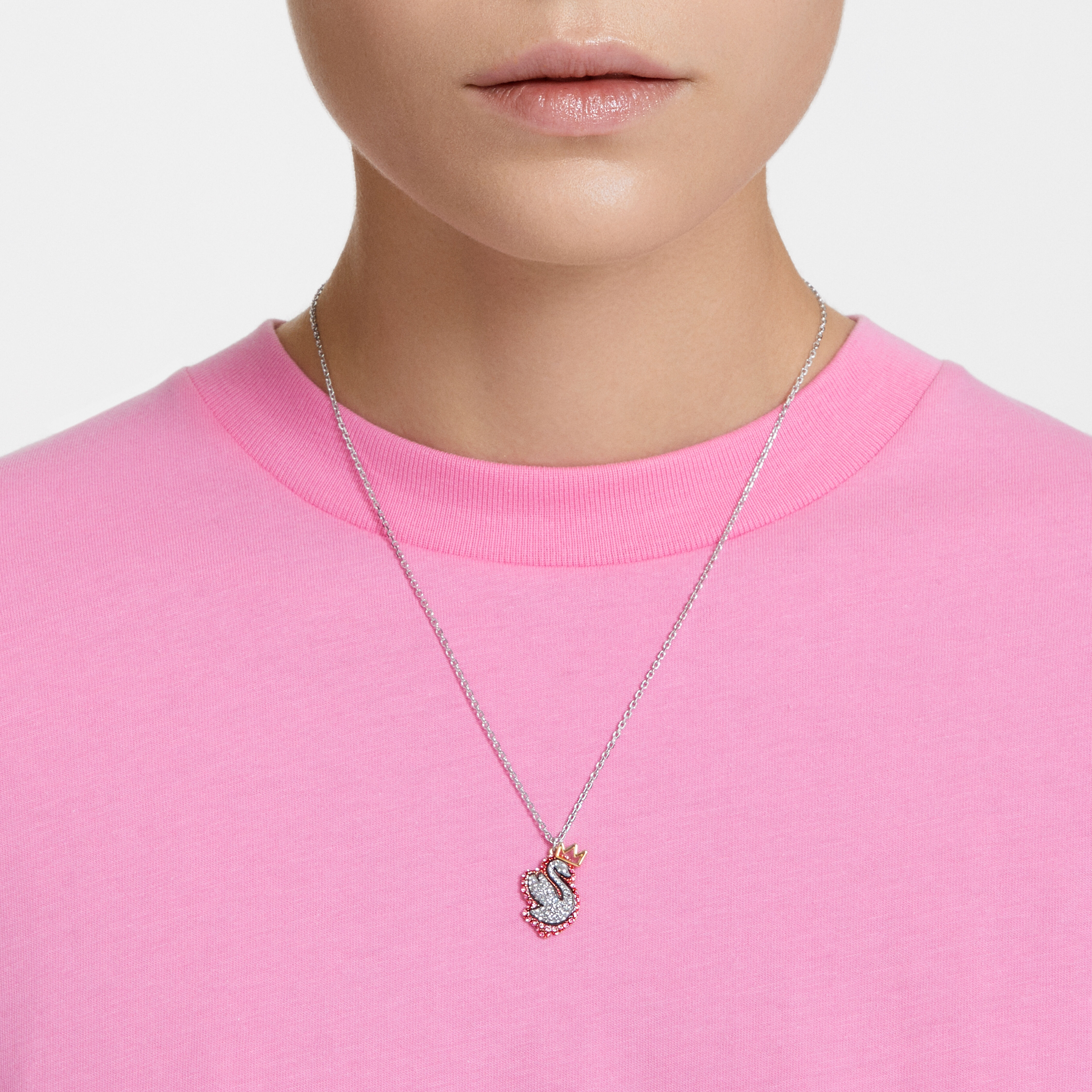 Buy Swarovski Pop Swan pendant Swan Pink Rhodium plated