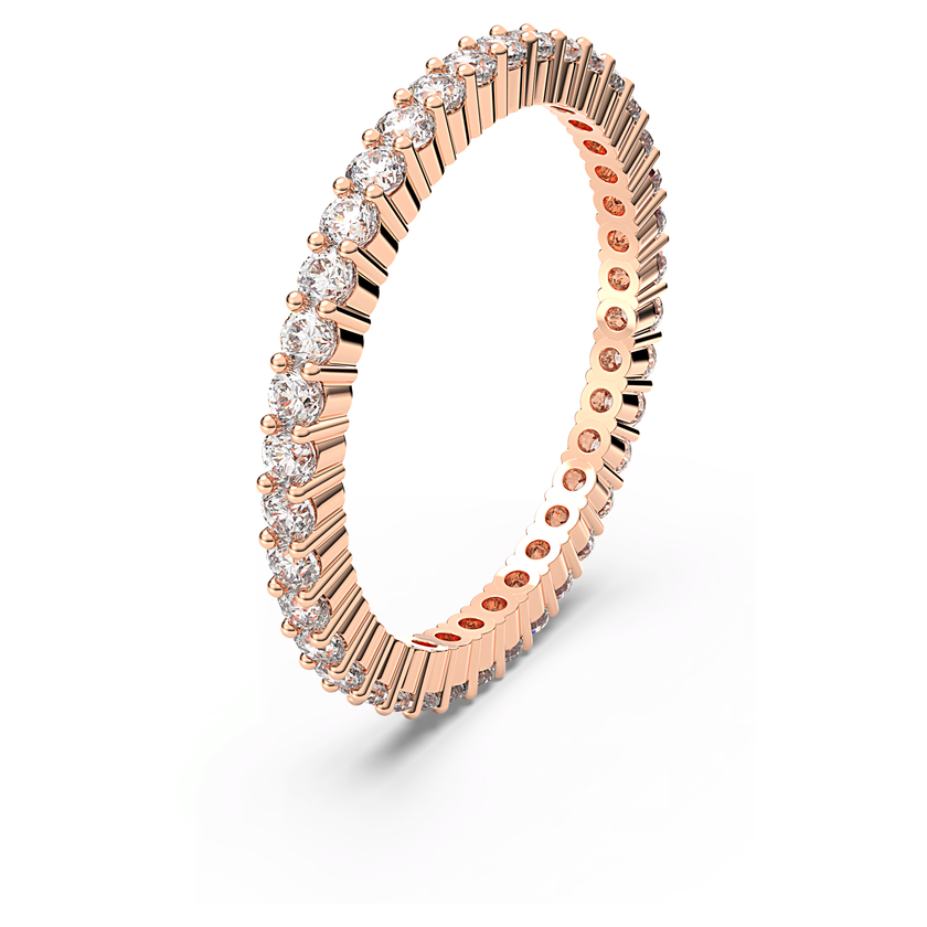 swarovski matrix vittore ring  round cut  white  rose gold tone finish