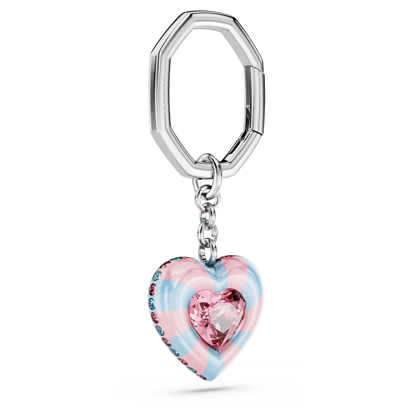 swarovski dulcis key ring  heart cut  heart  multicolored  rhodium plated
