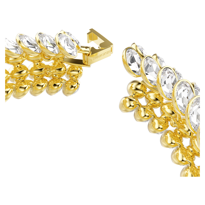 swarovski idyllia bracelet  oval cut  white  gold tone plated