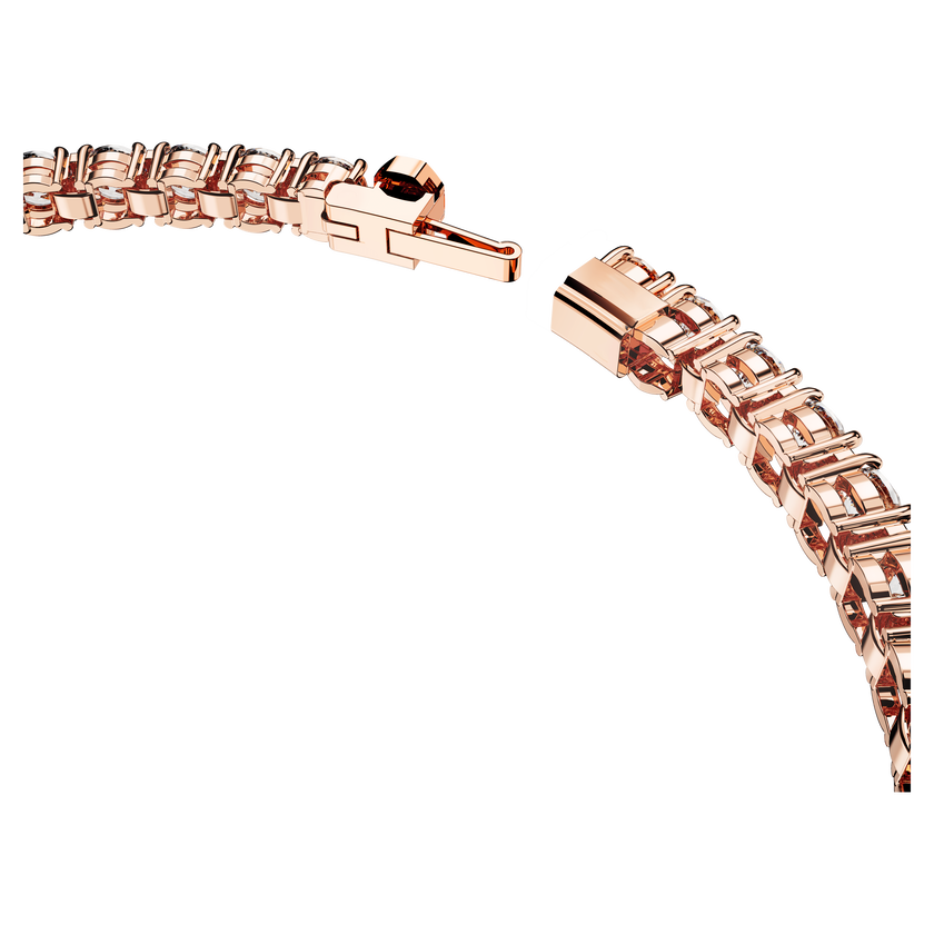 swarovski matrix tennis bracelet  round cut  white  rose gold tone plated