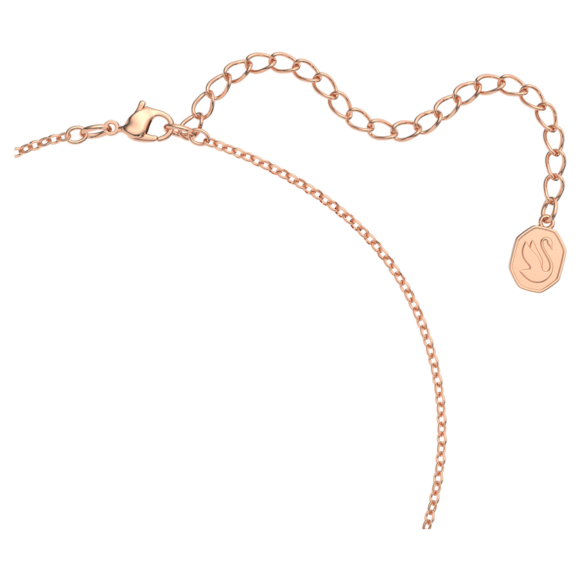 swarovski una set  octagon cut  pink  rose gold tone plated