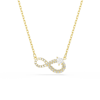 swarovski hyperbola necklace  heart cut  pav   infinity  white  gold tone plated