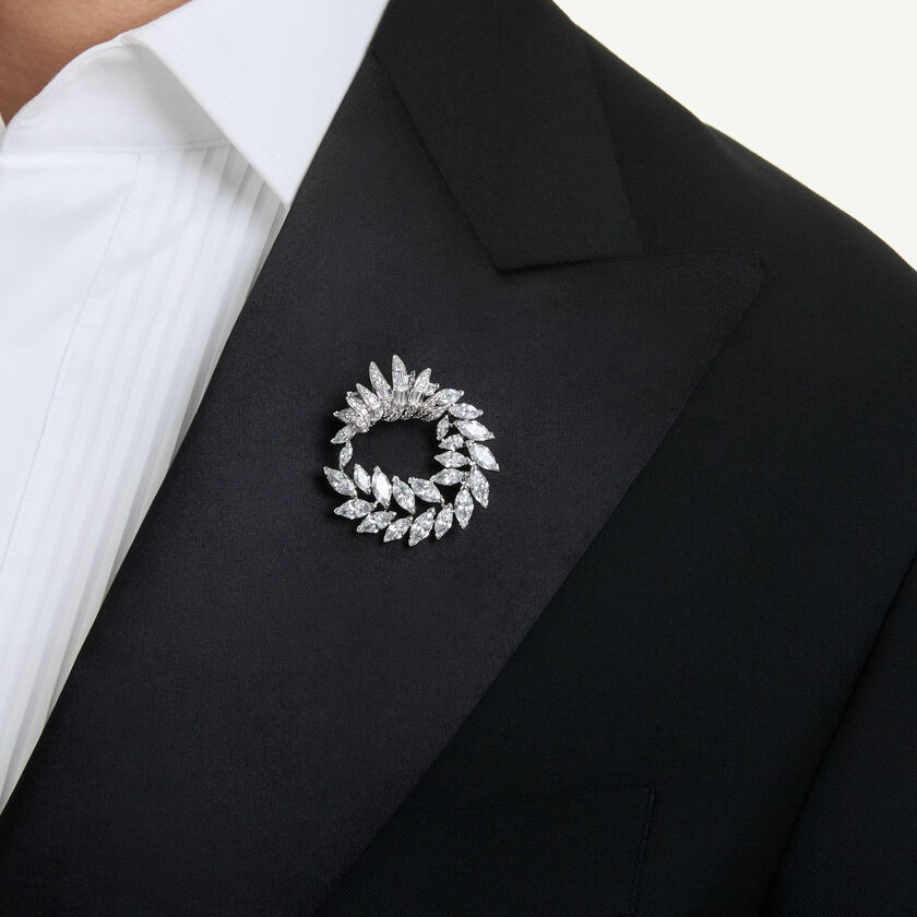 swarovski mesmera brooch  marquise cut  white  rhodium plated