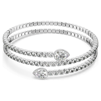 swarovski twisty bangle  pear cut  white  mixed metal finish