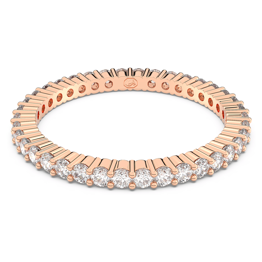 swarovski matrix vittore ring  round cut  white  rose gold tone finish