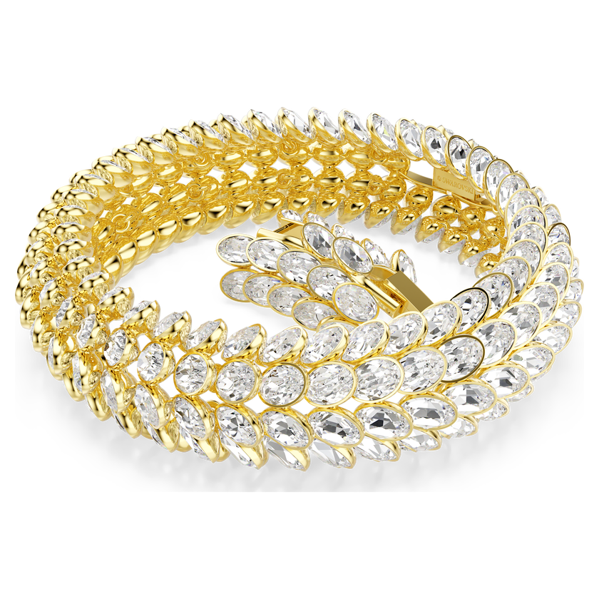 swarovski idyllia bracelet  oval cut  white  gold tone plated