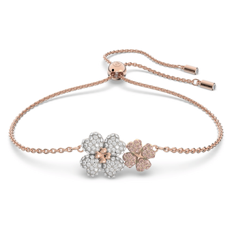 swarovski latisha bracelet flower multicolored rose gold tone plated