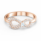 Swarovski Infinity Ring White Rose gold tone plated