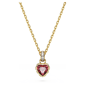 swarovski chroma pendant heart red gold tone plated