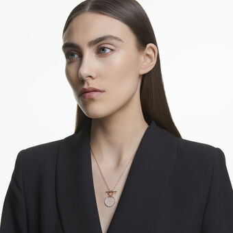 swarovski ginger t bar necklace white rose gold tone plated