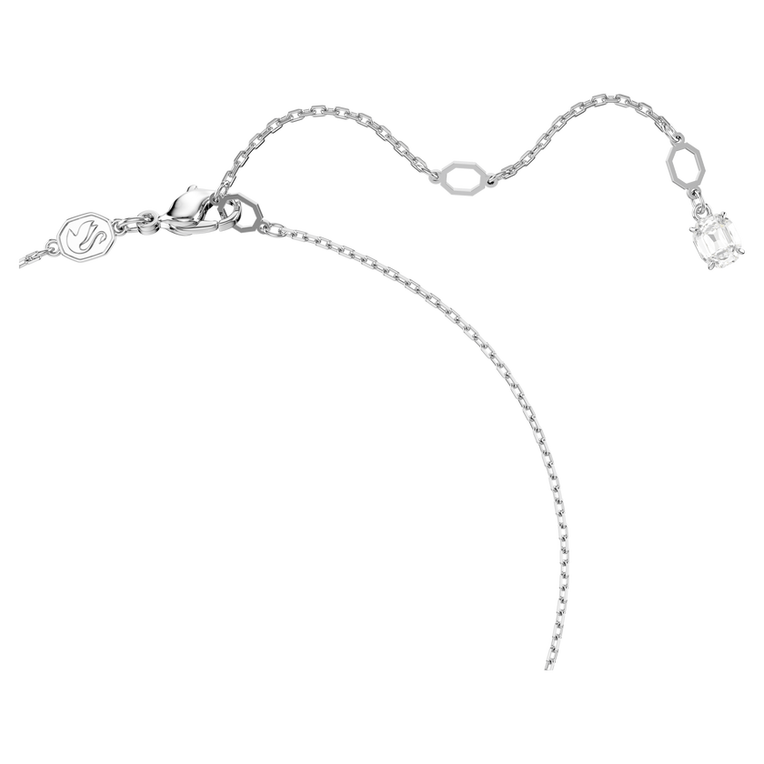 swarovski matrix set  crystal pearl  round cut  white  rhodium plated