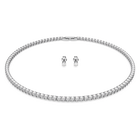 swarovski tennis deluxe set round cut white rhodium plated