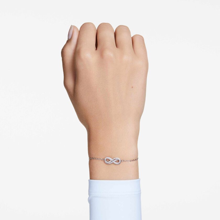 Buy Swarovski Hyperbola bracelet, Infinity, White, Rhodium plated