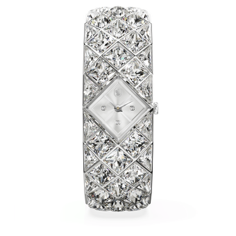 swarovski curiosa bangle watch  crystal bracelet  silver tone  stainless steel