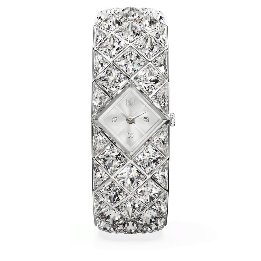 swarovski curiosa bangle watch  crystal bracelet  silver tone  stainless steel