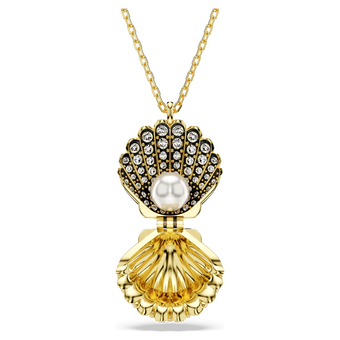swarovski idyllia pendant  crystal pearl  shell  white  gold tone plated