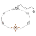 swarovski symbolica bracelet  round cut  moon  white  mixed plating