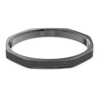 swarovski dextera bangle octagon shape black ruthenium plated