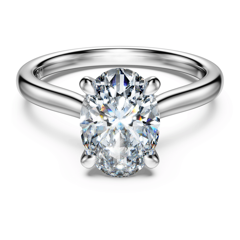 swarovski eternity solitaire ring  lab grown diamonds 2 ct tw  oval shape  18k white gold