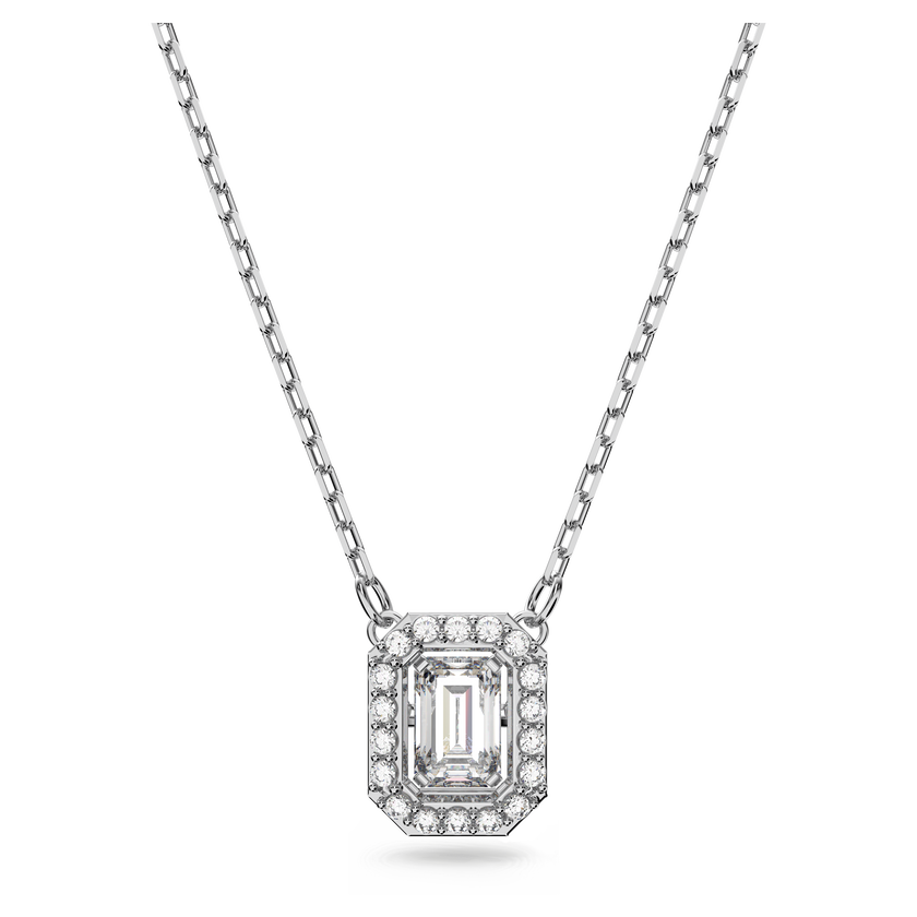 swarovski una necklace  octagon cut  white  rhodium plated