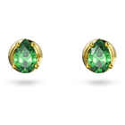 swarovski chroma stud earrings pear cut green gold tone plated
