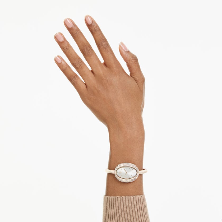 swarovski imber bangle watch  swiss made  metal bracelet  gold tone  champagne gold tone finish