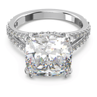 swarovski stilla cocktail ring square cut pav white rhodium plated