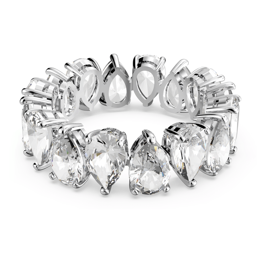 swarovski matrix vittore ring  drop cut  white  rhodium plated