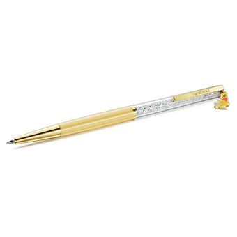 swarovski crystalline ballpoint pen  winnie the pooh  yellow lacquered  gold tone plated