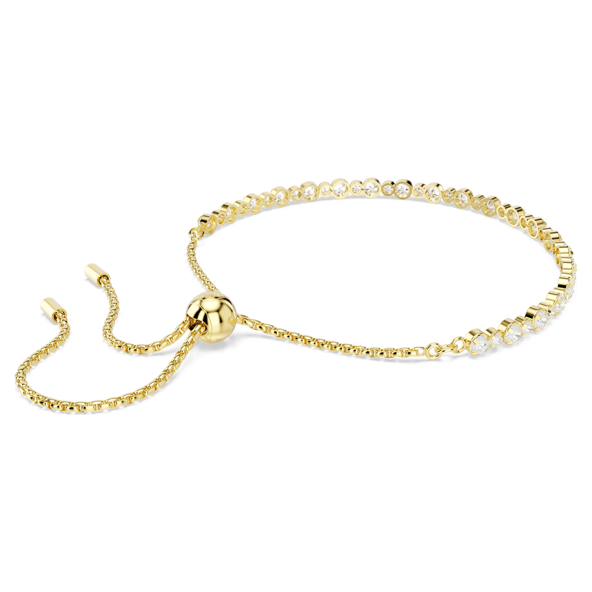 swarovski matrix tennis bracelet  round cut  white  gold tone plated