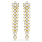 swarovski idyllia drop earrings mixed cuts long white gold tone plated