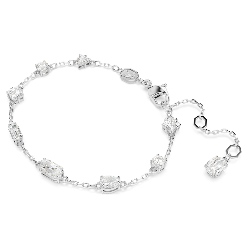 swarovski mesmera bracelet  mixed cuts  scattered design  white  rhodium plated