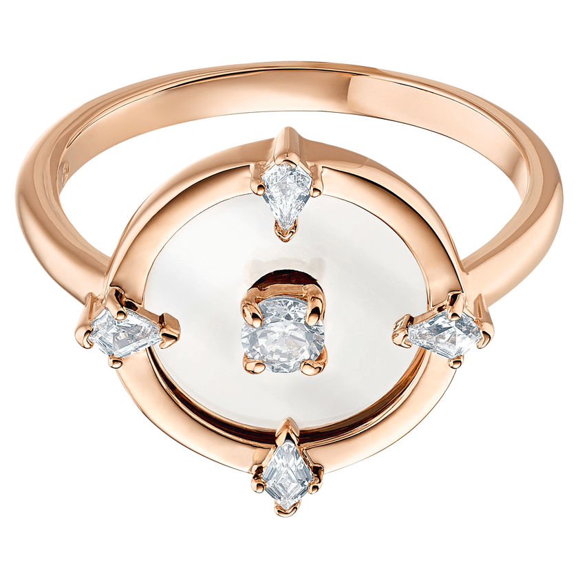 swarovski north motif ring  white  rose gold tone plated