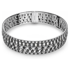 Hyperbola choker, Swarovski zirconia, Black, Rhodium plated
