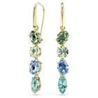 swarovski gema drop earrings  mixed cuts  multicolored  gold tone plated