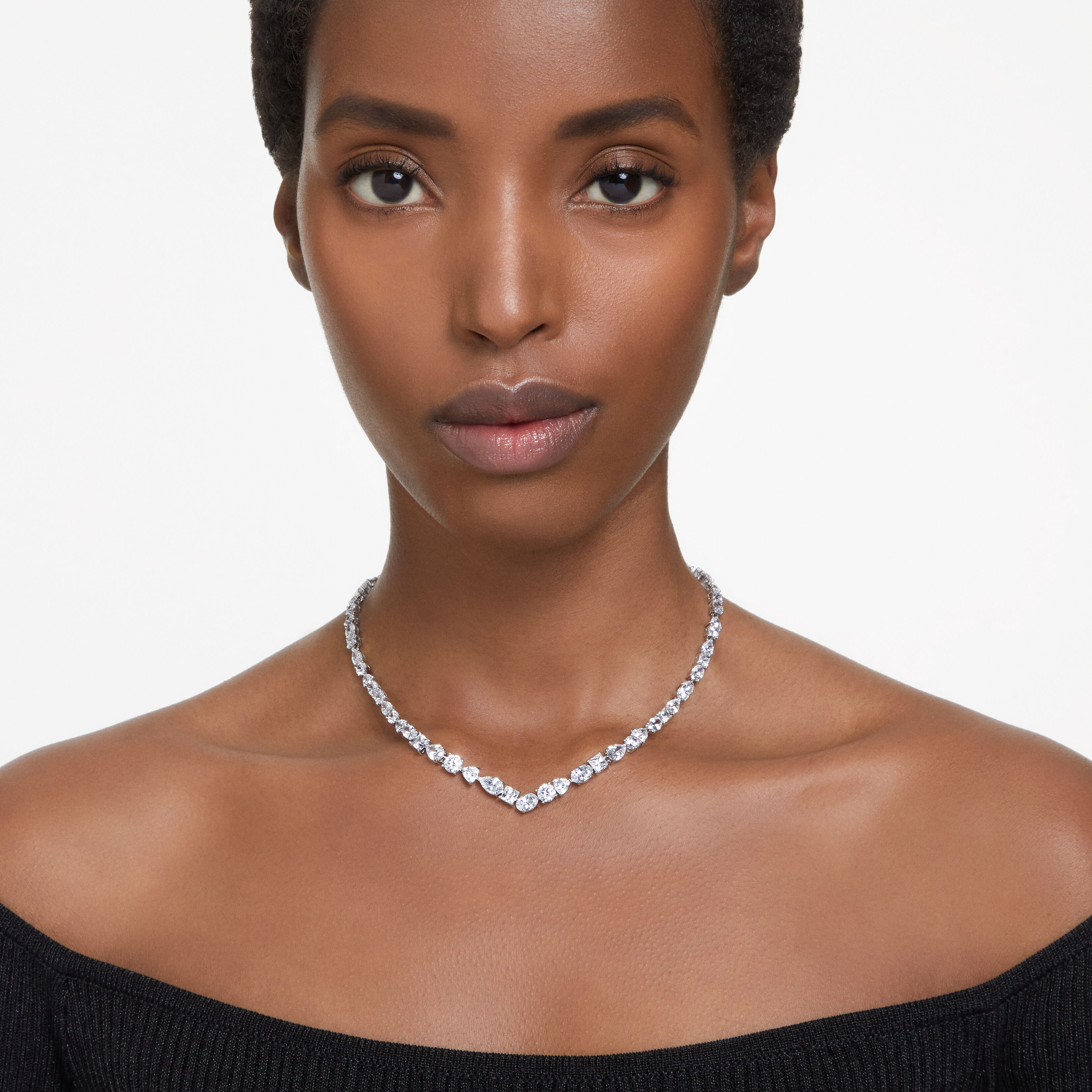 Swarovski tennis deluxe necklace hot sale white rhodium plated