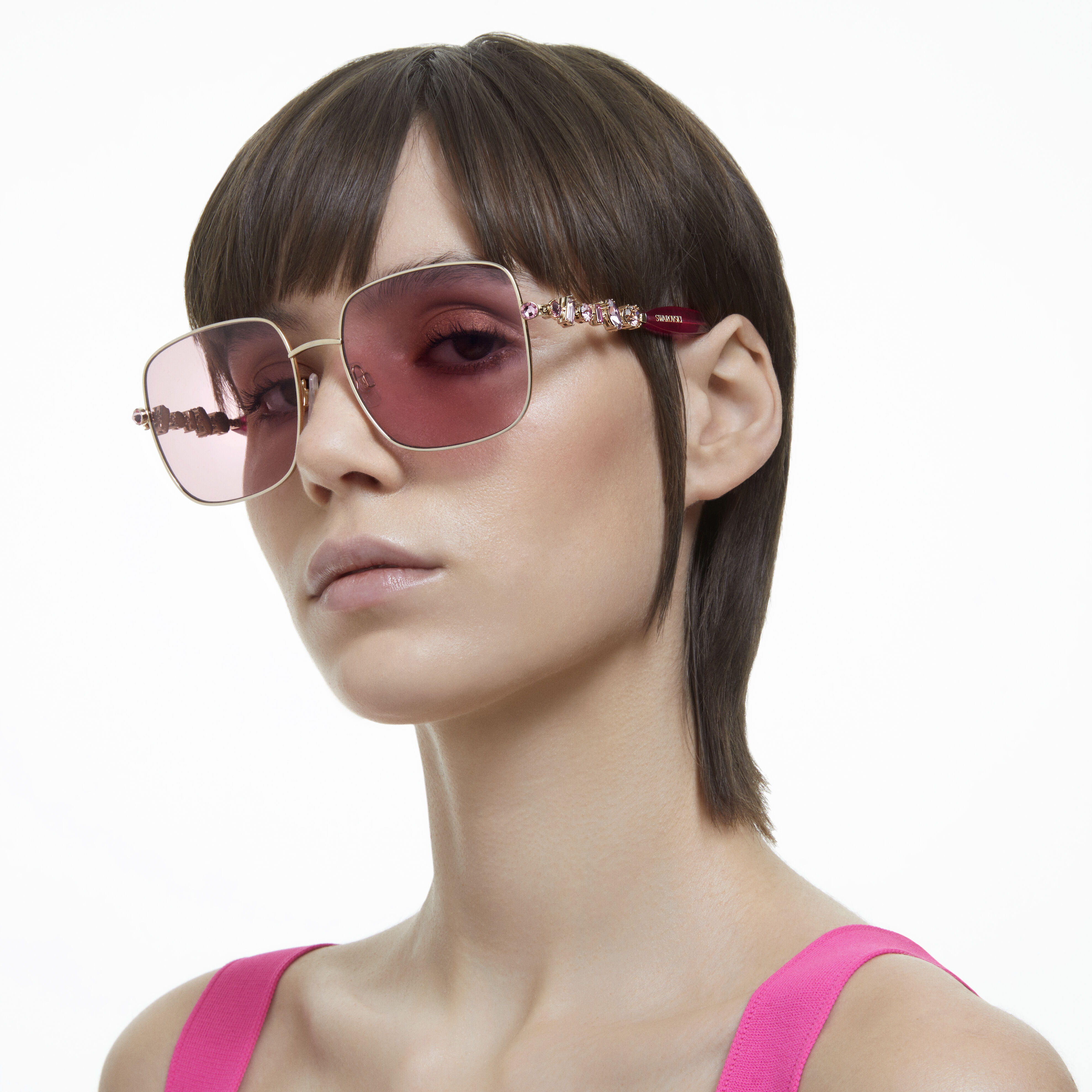 Pink square sunglasses clearance